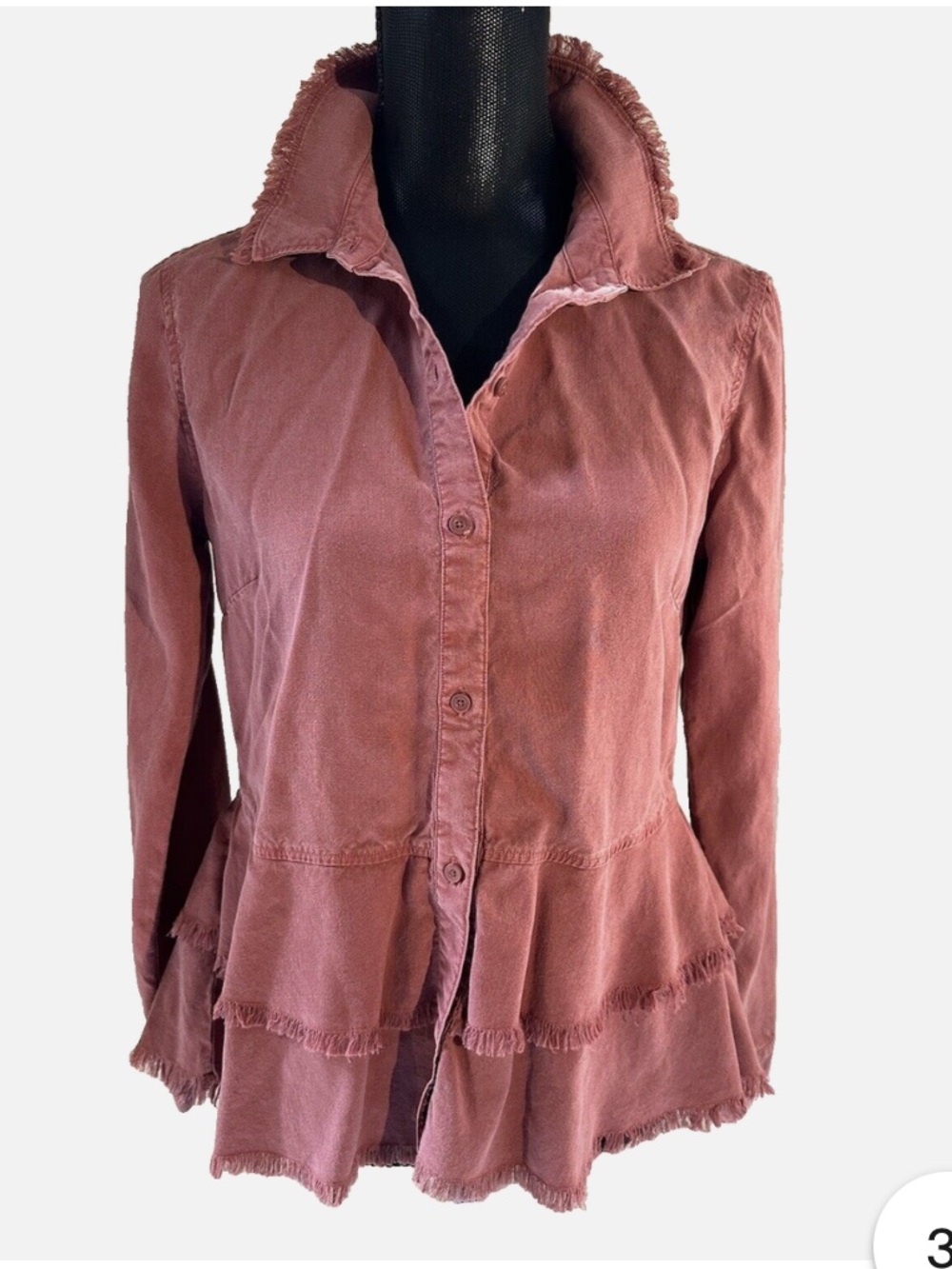 Anthropolgie Cloth & Stone pinkish red tiered top